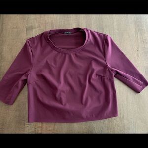 Small Oysho Burgundy Crop Top